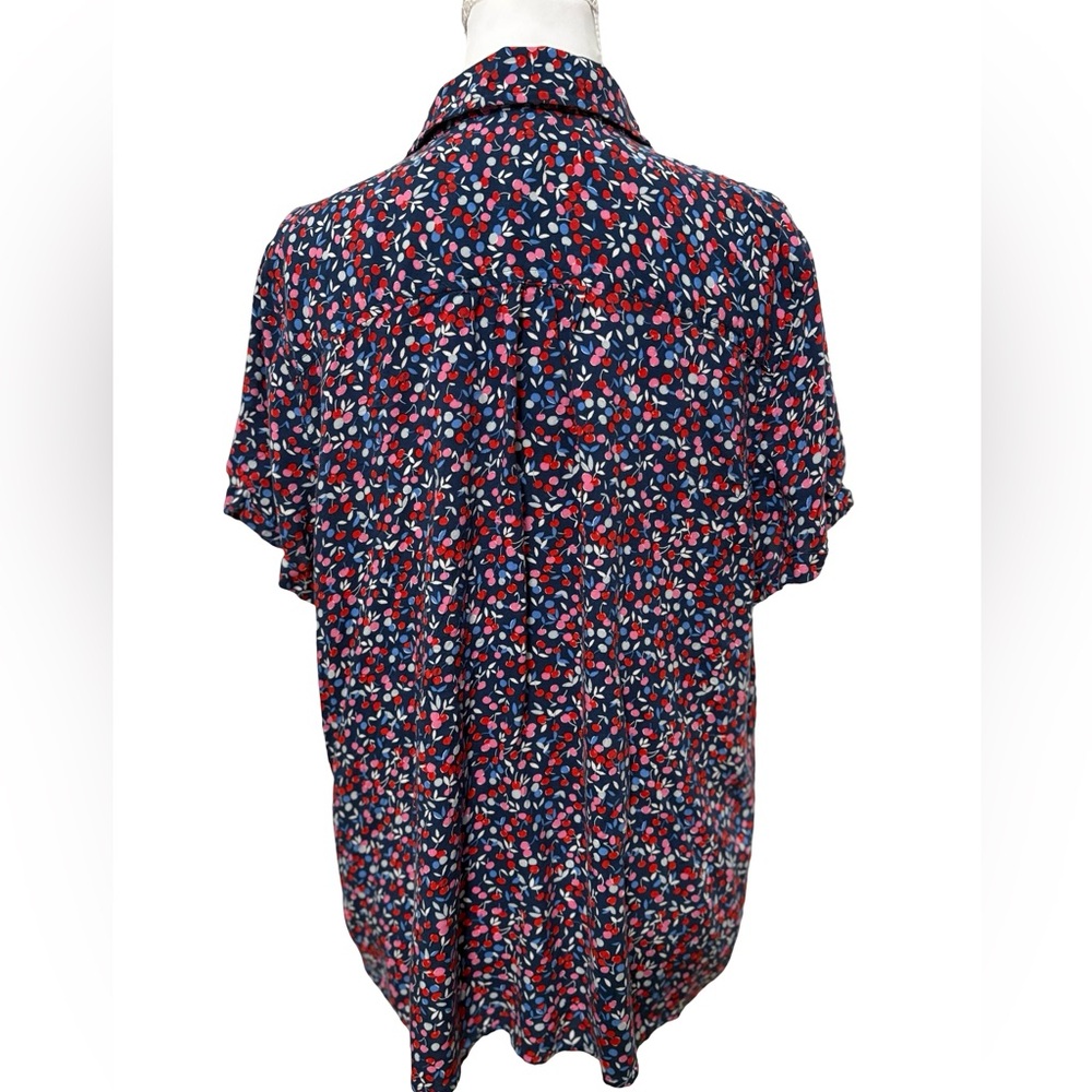 croft & barrow Navy Floral Button-Front Shirt - Picture 4 of 7